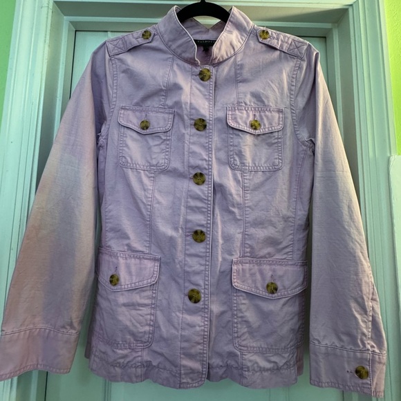 Talbots Long Sleeve Button Down Light Weight Lavender Jacket - Picture 1 of 8
